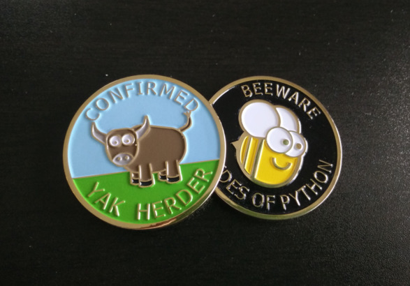 The front and back of the BeeWare Yak Herder Coin.